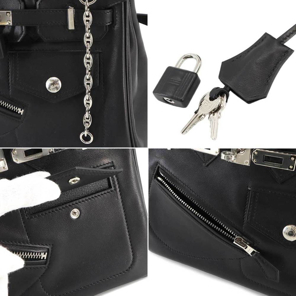 Hermes Birkin 25 Rock Hand Bag Volupt Black B Stamp Silver Hardware - Picture 9 of 10